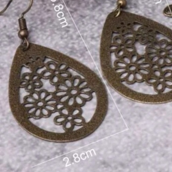 Boho Bronzed Drop Earrings - Picture 3 of 3